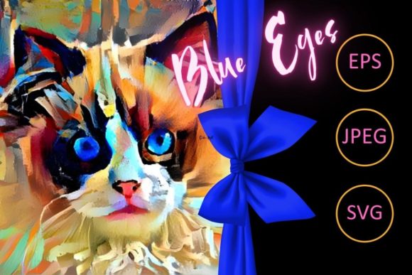 Blue Eye Cat Portrait Painting Review