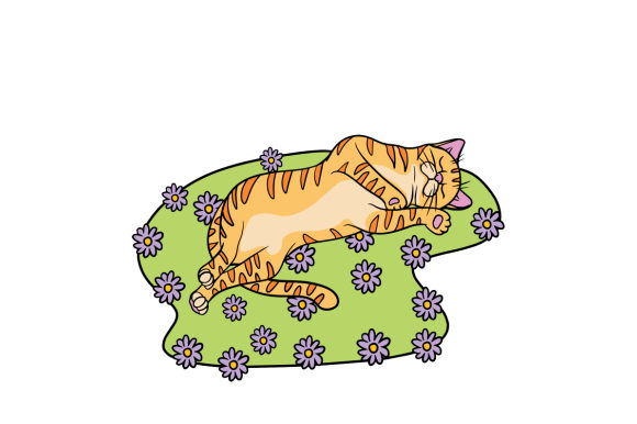Cat Relaxing in a Flower Field Embroidery Review