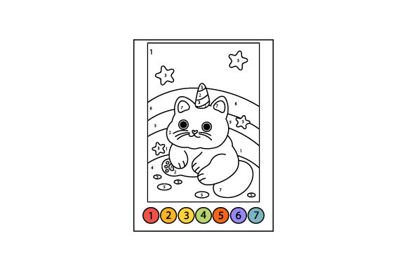 Cat with Unicorn Horn Coloring Page Review