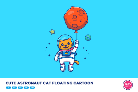 Cute Astronaut Cat Floating Cartoon Review