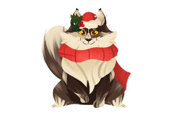 Maine Coon Cat with Christmas Decorations Review
