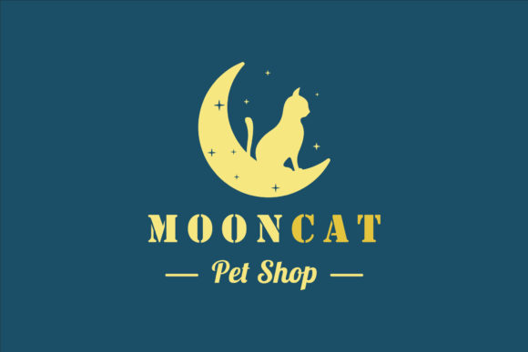 Silhouette Cat at the Moon Vintage Logo Review