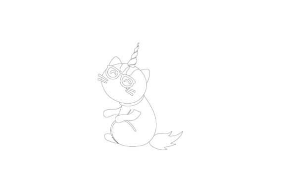 Unicorn Cat Cute Icon for Embroidery Projects